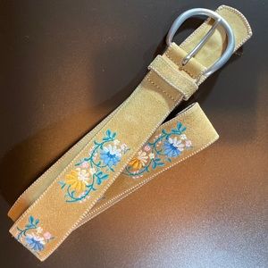 Embroidered Leather Belt